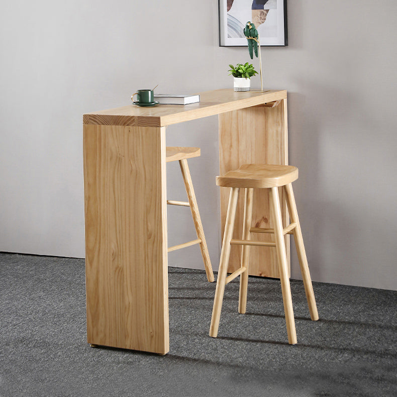 1/3/9 Pieces Industrial Rectangle Pub Table Set Wooden Counter Table with Backless Stools