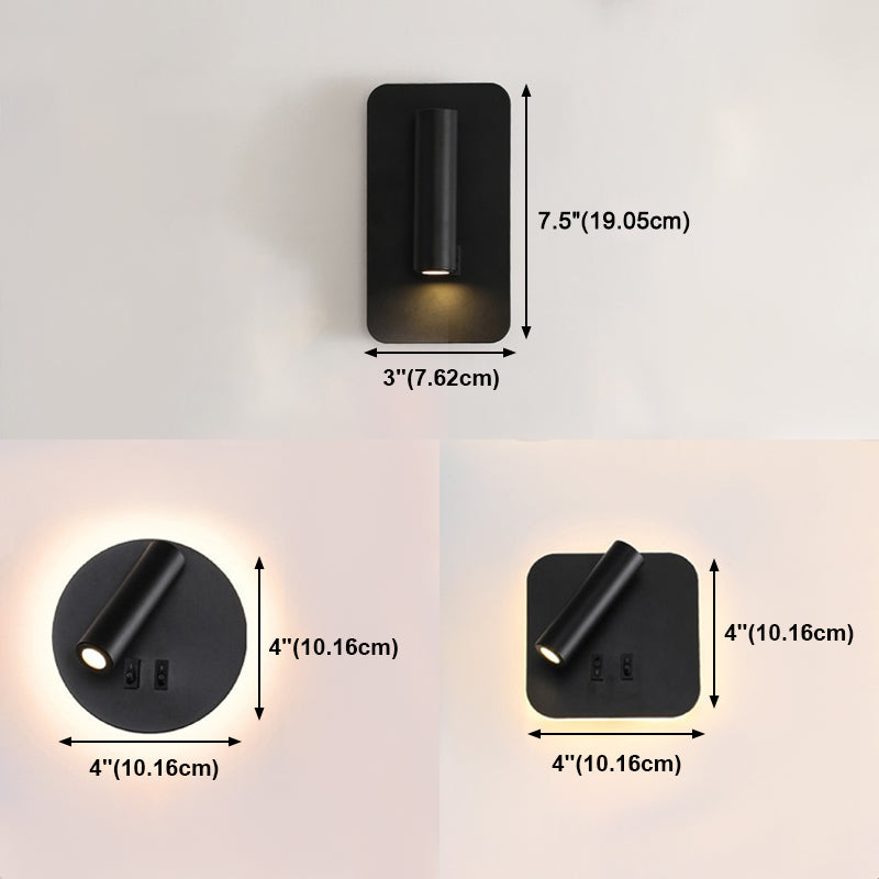 Nordic Style Metal Wall Light Geometry Reading Rotatable LED Wall Lamp for Bedroom