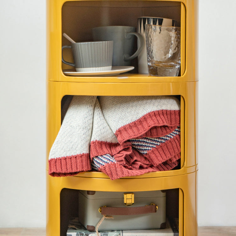 Plastic Nightstand Or End Table, Modern 2/3/4-Door Bedside Cabinet