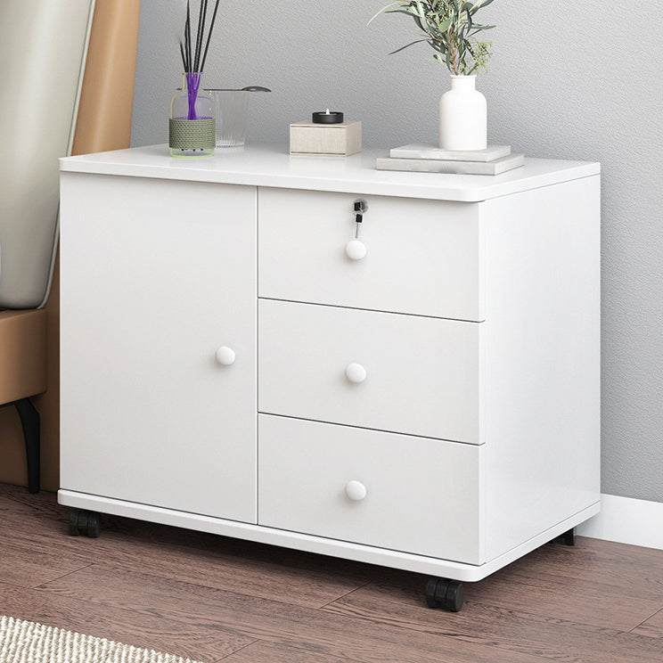 21.6"/28.7" Tall Wooden Nightstand Modern Night Stand With Drawers and Cabinets