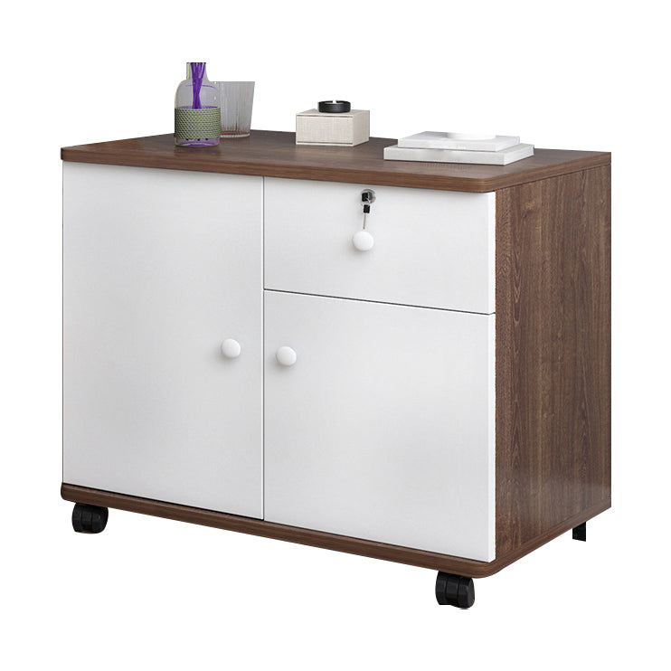 21.6"/28.7" Tall Wooden Nightstand Modern Night Stand With Drawers and Cabinets