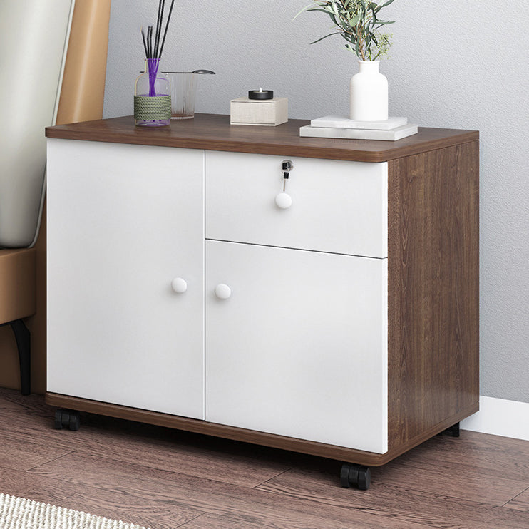 21.6"/28.7" Tall Wooden Nightstand Modern Night Stand With Drawers and Cabinets