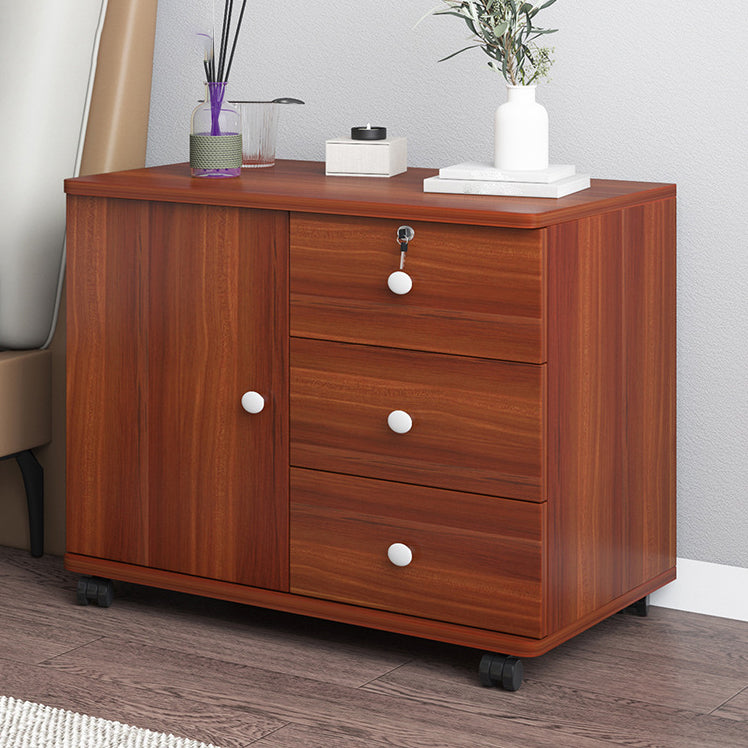 21.6"/28.7" Tall Wooden Nightstand Modern Night Stand With Drawers and Cabinets