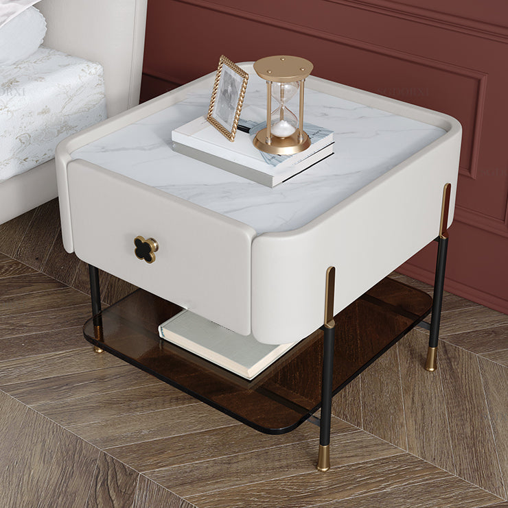 Contemporary Storage Night Table 1 Drawer Wood Bed Nightstand