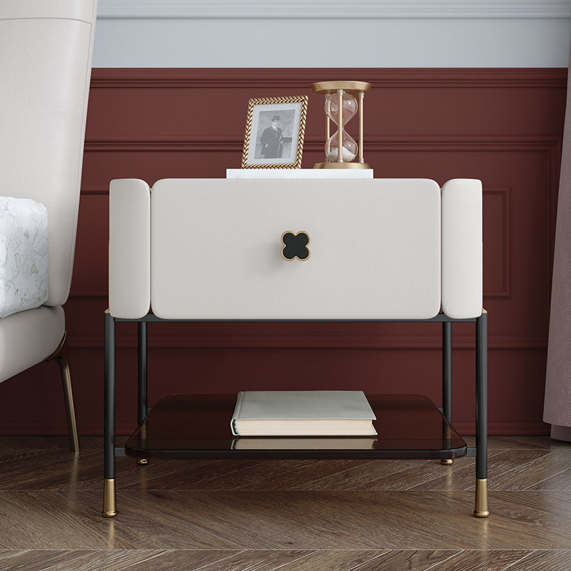 Contemporary Storage Night Table 1 Drawer Wood Bed Nightstand