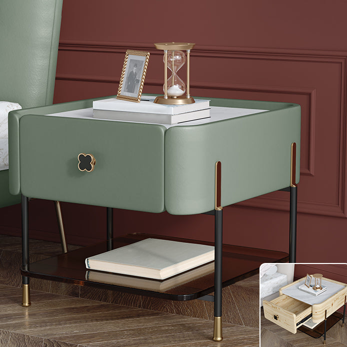 Contemporary Storage Night Table 1 Drawer Wood Bed Nightstand