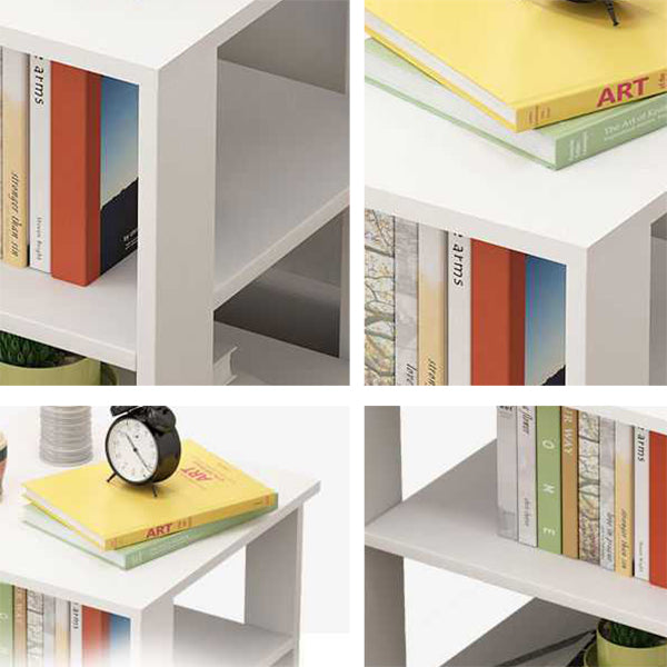 15.7" /18.8" Tall Wooden Nightstand Modern Night Stand with Shelves