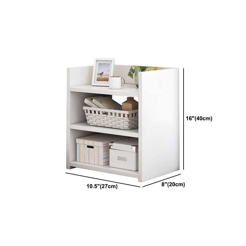 15.7" /18.8" Tall Wooden Nightstand Modern Night Stand with Shelves