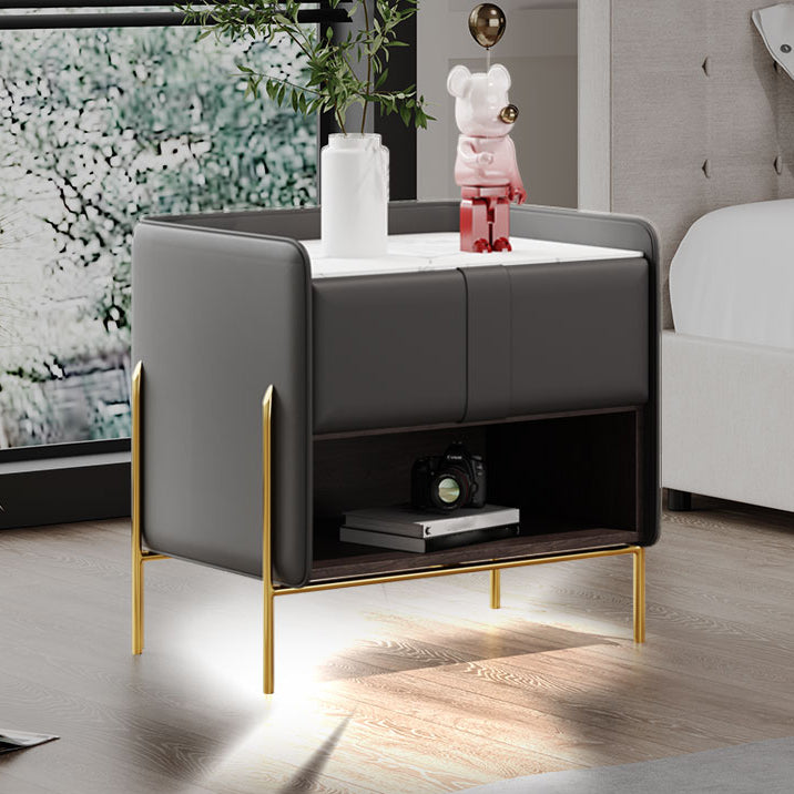 Solid Wood Storage Night Table 1 Drawer Modern Bed Nightstand