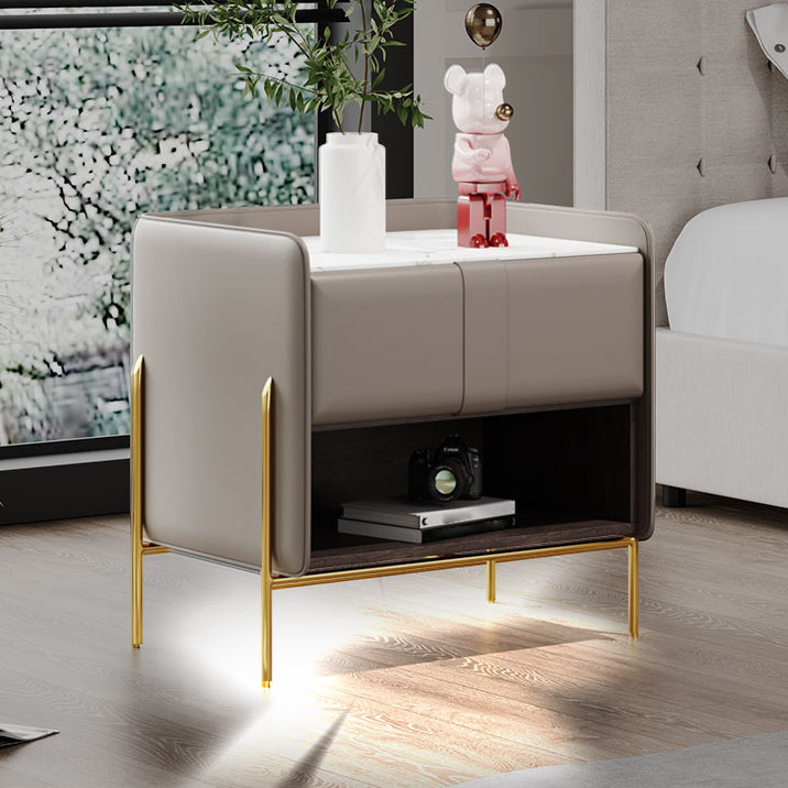 Solid Wood Storage Night Table 1 Drawer Modern Bed Nightstand