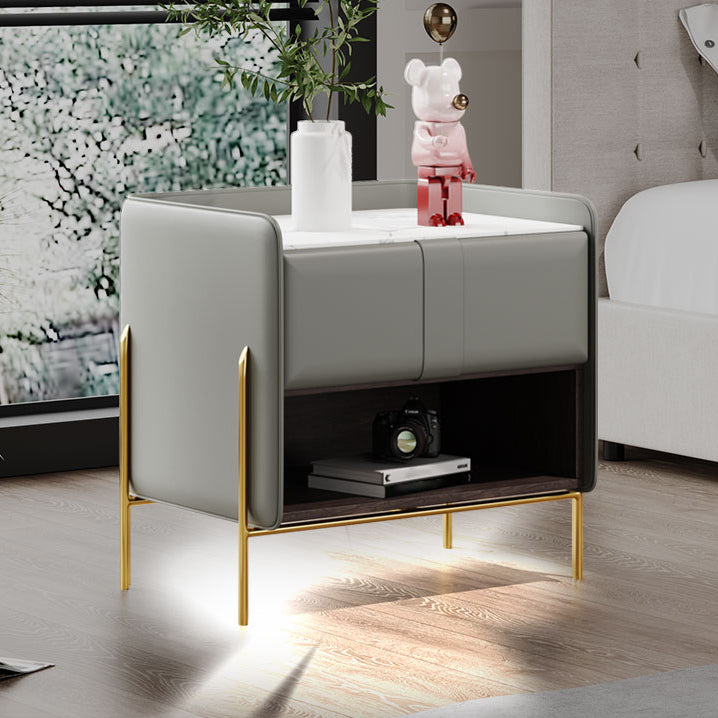 Solid Wood Storage Night Table 1 Drawer Modern Bed Nightstand