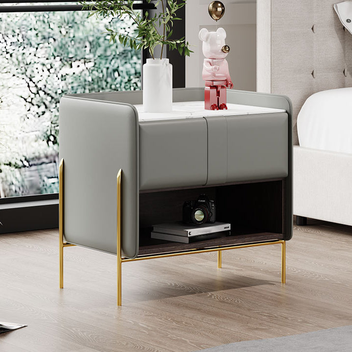 Solid Wood Storage Night Table 1 Drawer Modern Bed Nightstand