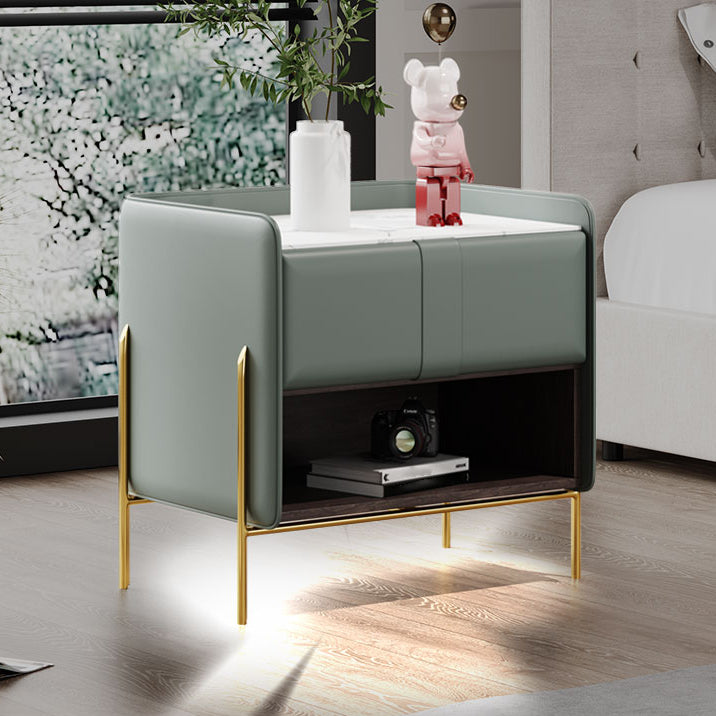 Solid Wood Storage Night Table 1 Drawer Modern Bed Nightstand