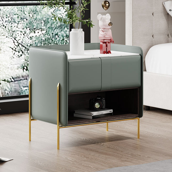 Solid Wood Storage Night Table 1 Drawer Modern Bed Nightstand