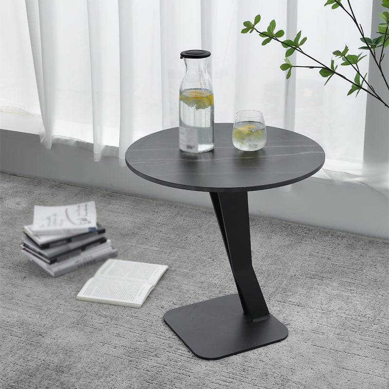 One Single Modern Round Pedestal Coffee Table for Living Room