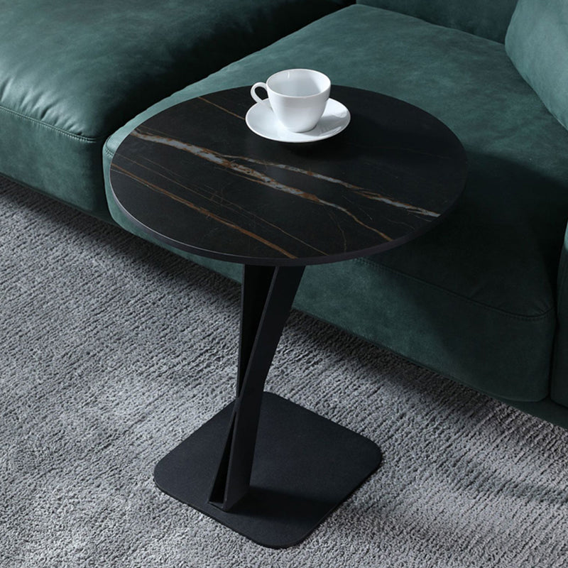 One Single Modern Round Pedestal Coffee Table for Living Room
