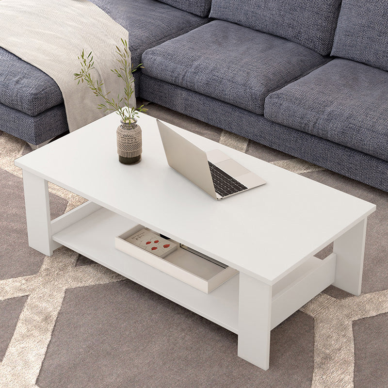 Rectangular Coffee Table Scandinavian Wood Four Legs Coffee Cocktail Table