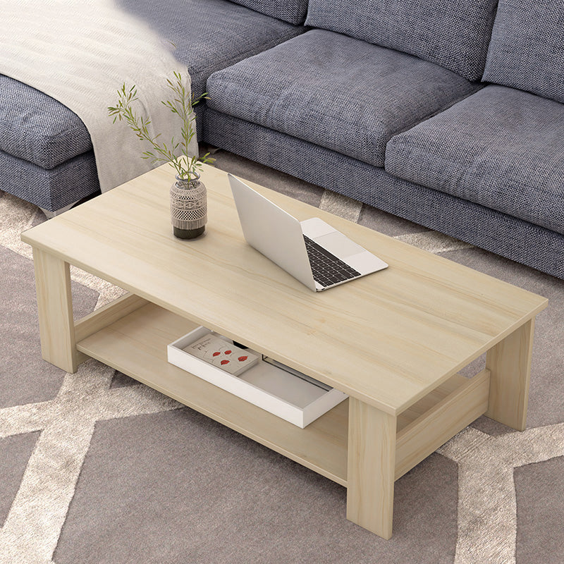 Rectangular Coffee Table Scandinavian Wood Four Legs Coffee Cocktail Table