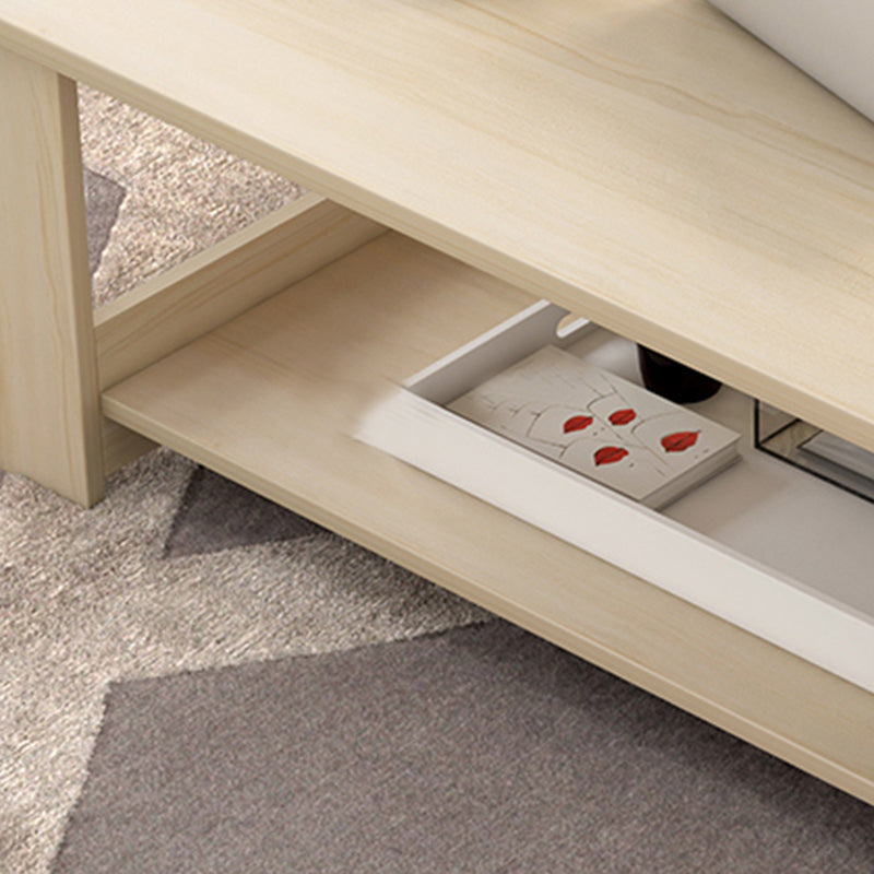 Rectangular Coffee Table Scandinavian Wood Four Legs Coffee Cocktail Table