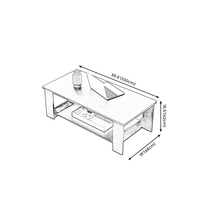 Rectangular Coffee Table Scandinavian Wood Four Legs Coffee Cocktail Table