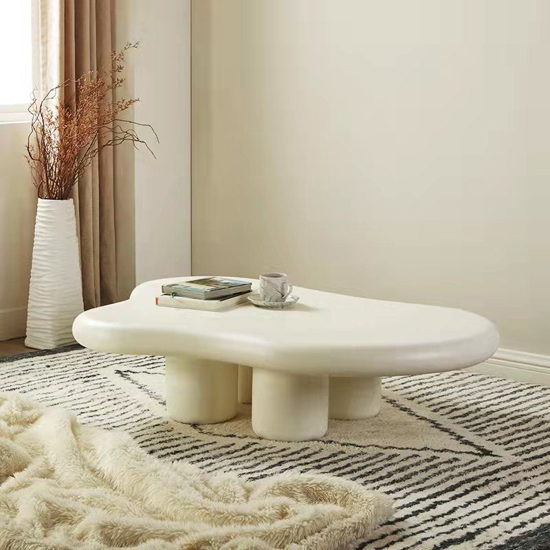 White/black Four Legs Coffee Table Plastic Cocktail Table for Living Room