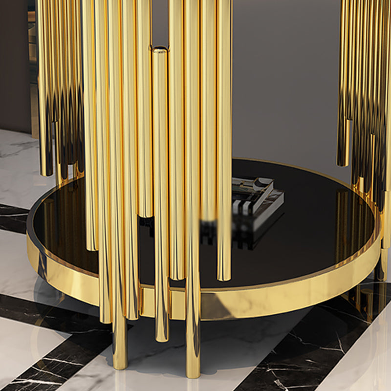 Marble/glass Round Coffee Table with Three Legs for Living Room