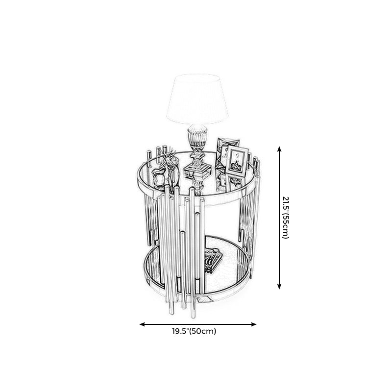 Marble/glass Round Coffee Table with Three Legs for Living Room