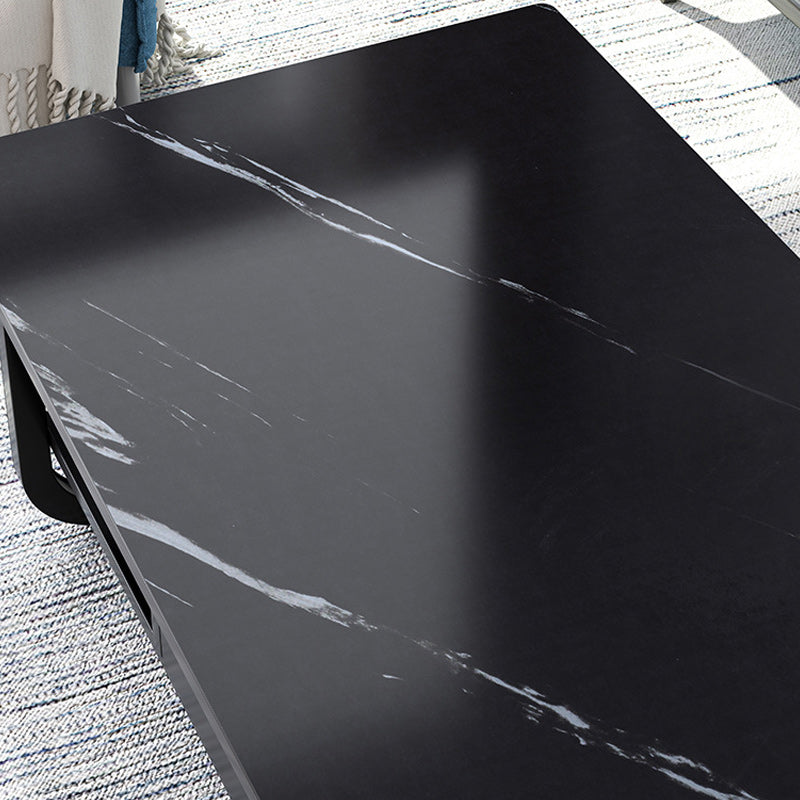 Wood Modern Double Pedestal Coffee Table Rectangle Table, 39.4"/47.2"