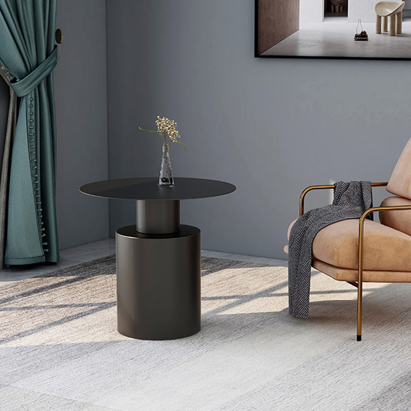 Modernism Black/White Pedestal 1 Coffee Table Round Metal Table