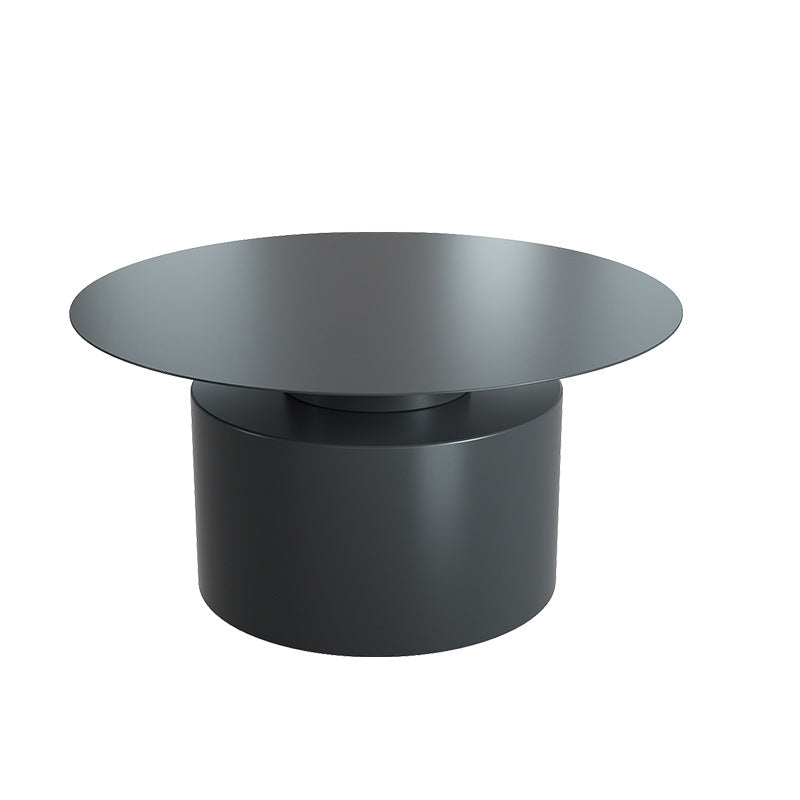 Modernism Black/White Pedestal 1 Coffee Table Round Metal Table