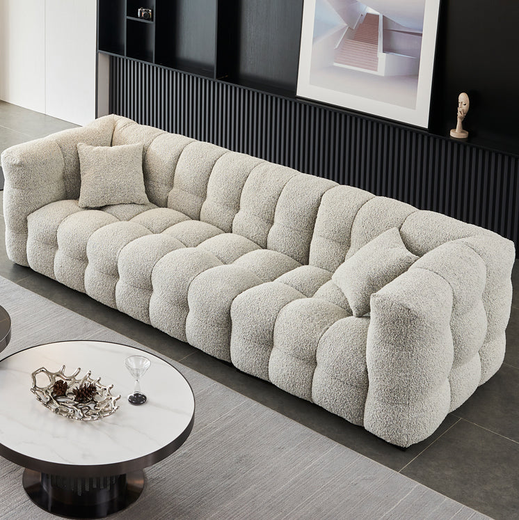 Contemporary Square Arm Tufted Tight Back Sofa Couch for Living Room