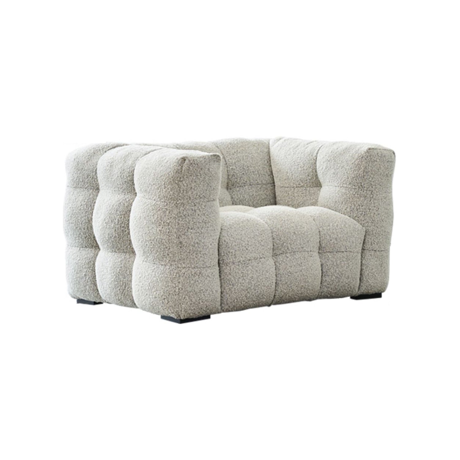 Contemporary Square Arm Tufted Tight Back Sofa Couch for Living Room