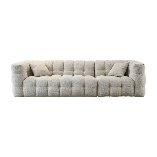 Contemporary Square Arm Tufted Tight Back Sofa Couch for Living Room