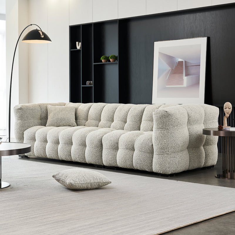 Contemporary Square Arm Tufted Tight Back Sofa Couch for Living Room