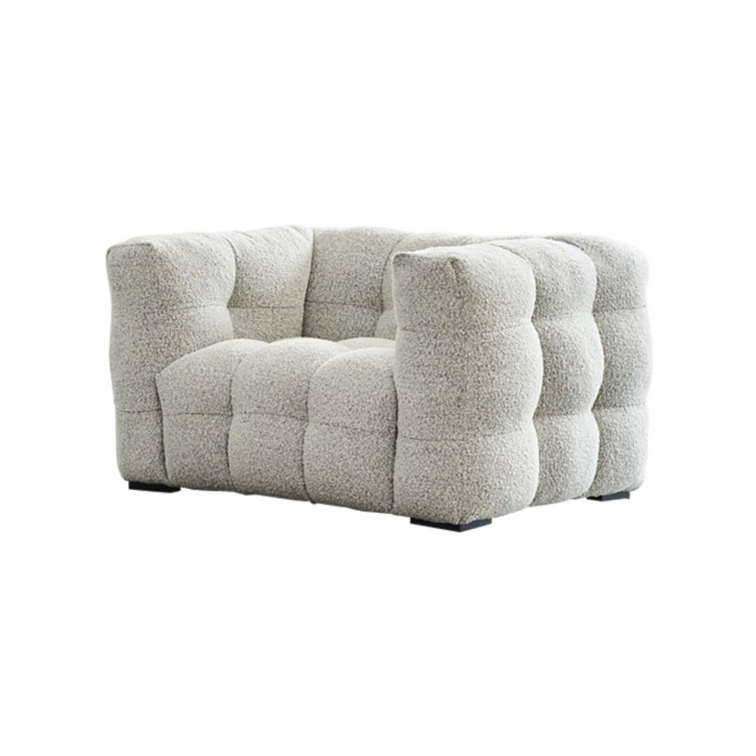 Contemporary Square Arm Tufted Tight Back Sofa Couch for Living Room