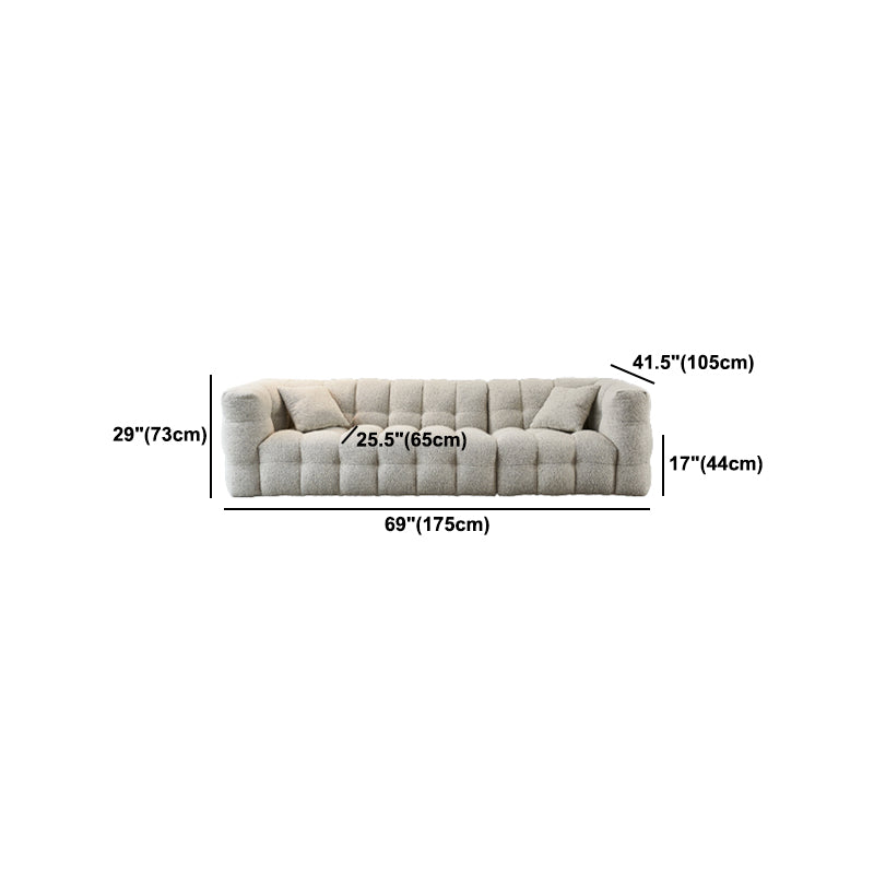 Contemporary Square Arm Tufted Tight Back Sofa Couch for Living Room