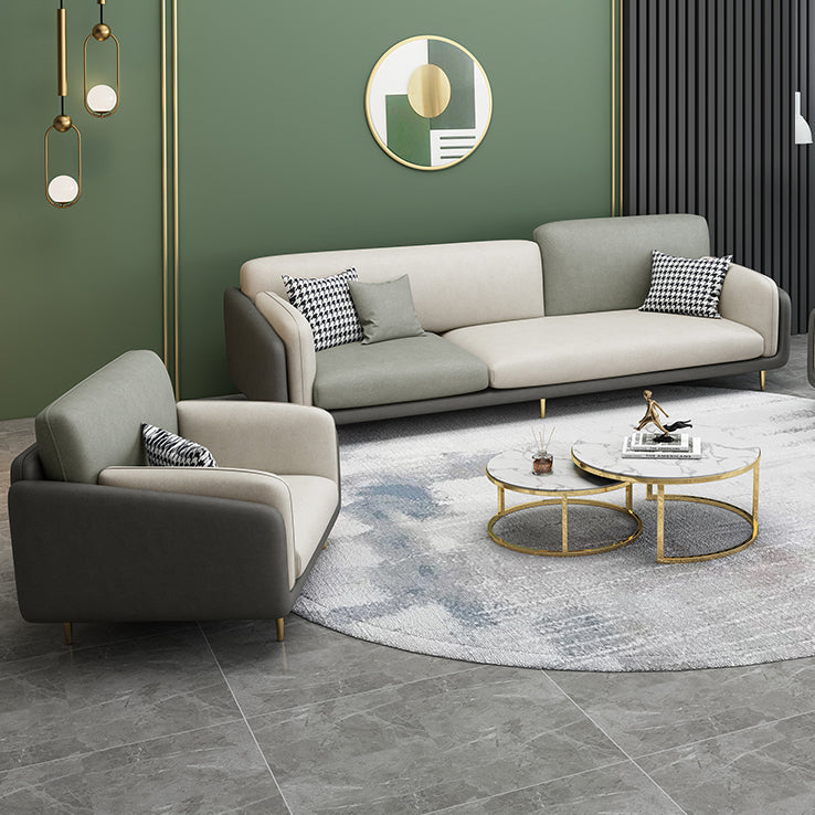 Contemporary Faux Leather Stain Resistant Standard Settee Couch