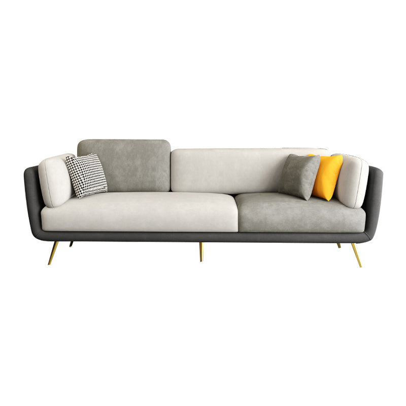 Square Arm Sofa 31.49" D x 32.67" H Faux Leather Sofa for Living Room