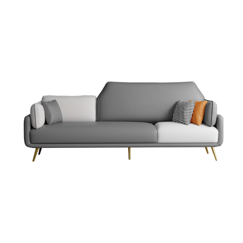 Square Arm Sofa 31.49" D x 32.67" H Faux Leather Sofa for Living Room