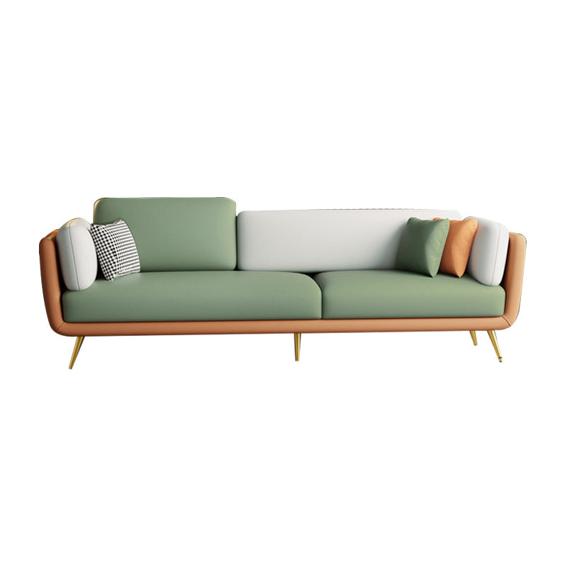 Square Arm Sofa 31.49" D x 32.67" H Faux Leather Sofa for Living Room