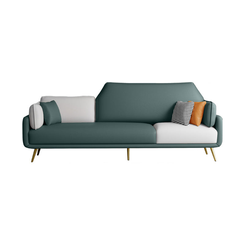 Square Arm Sofa 31.49" D x 32.67" H Faux Leather Sofa for Living Room