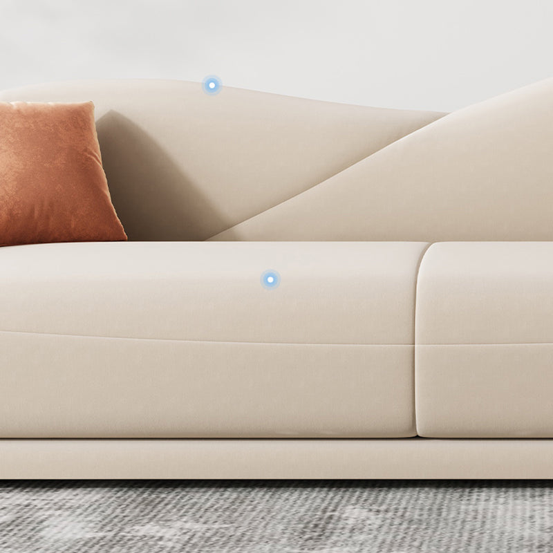 Contemporary Sloped Arm Curved Sofa Sewn Pillow Back Sofa for Living Room
