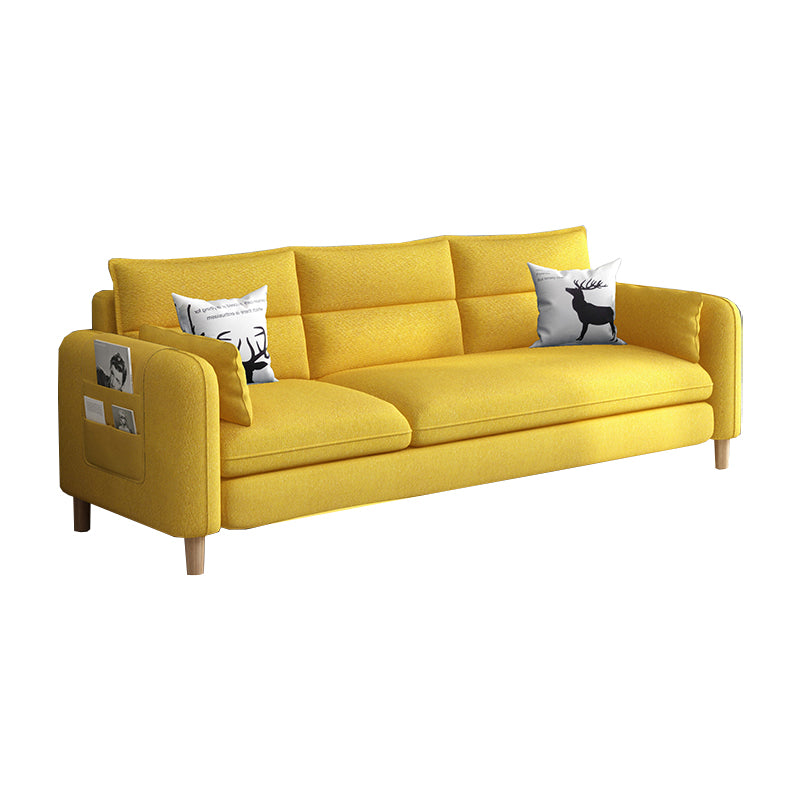 Living Room Contemporary Sewn Pillow Back Pillow Top Arm Sofa