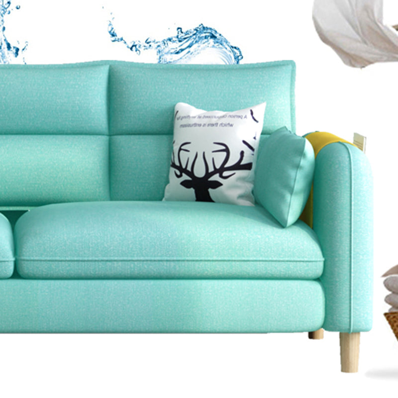 Living Room Contemporary Sewn Pillow Back Pillow Top Arm Sofa