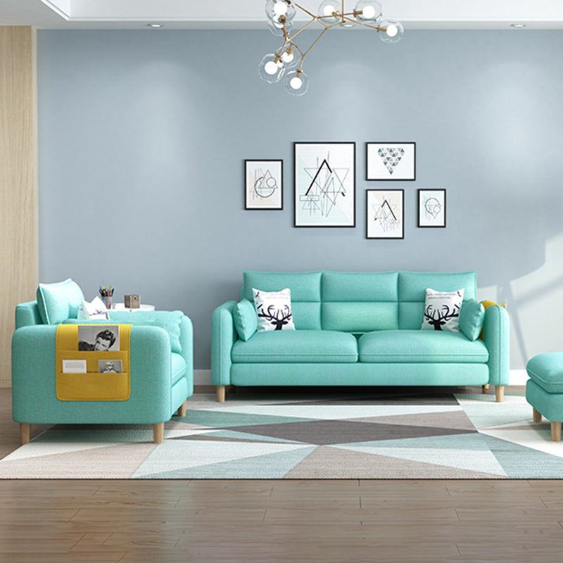 Living Room Contemporary Sewn Pillow Back Pillow Top Arm Sofa