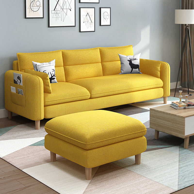 Living Room Contemporary Sewn Pillow Back Pillow Top Arm Sofa