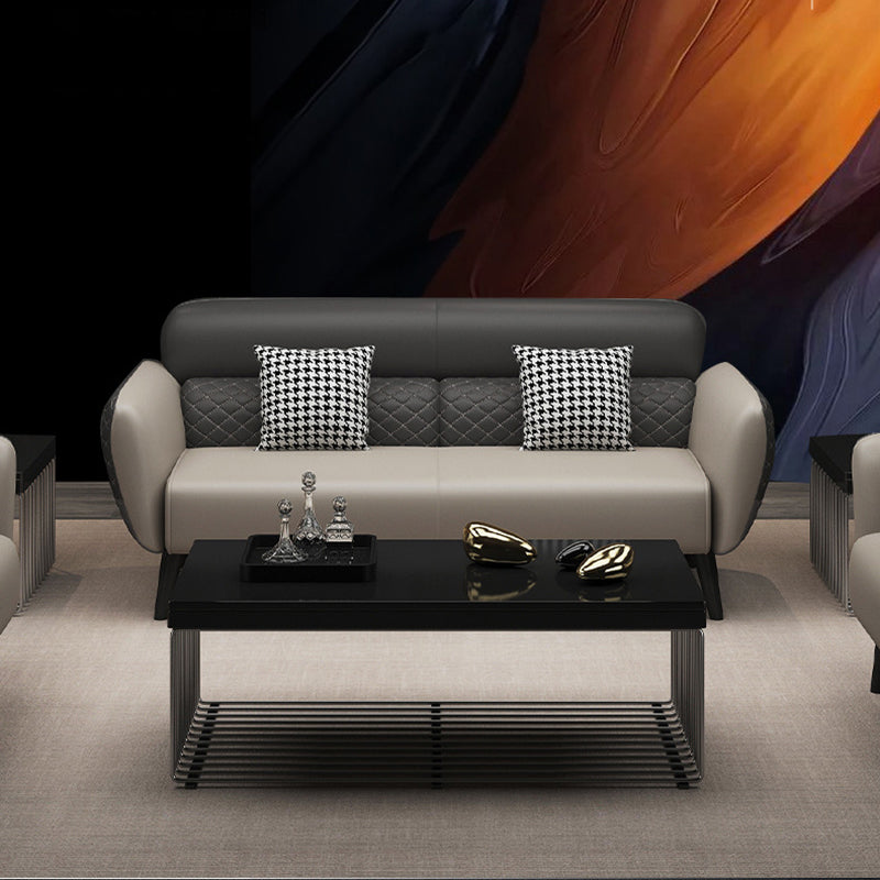 31.49" D x 33.46" H Flared Arm Sofa Faux Leather Sofa for Living Room