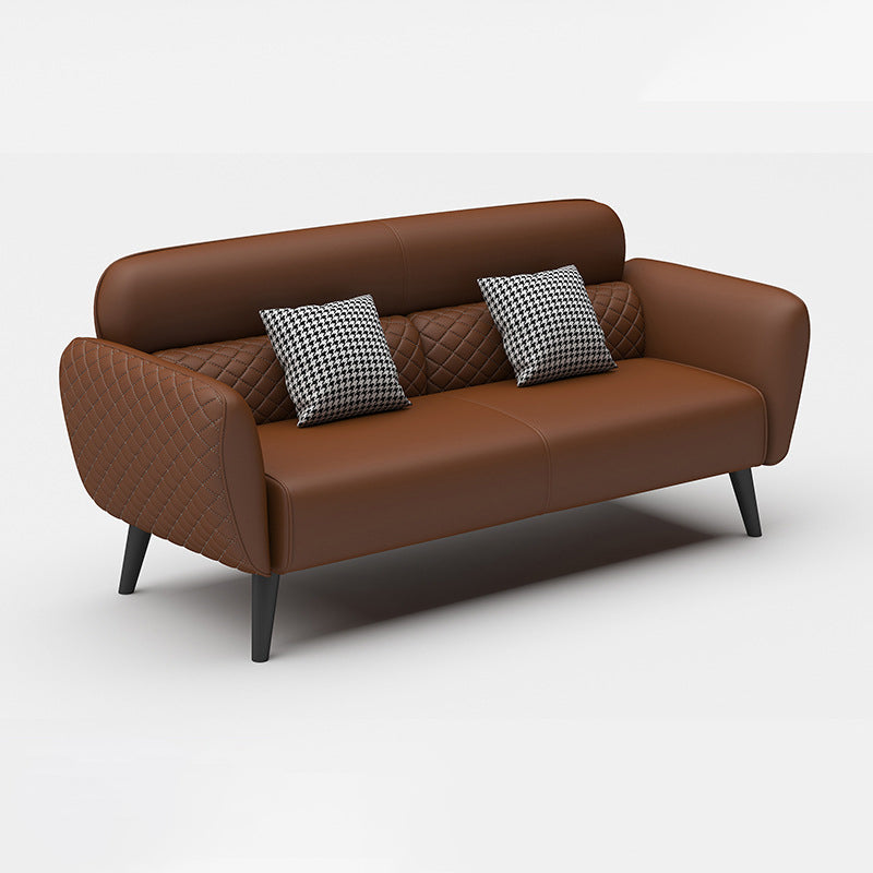 31.49" D x 33.46" H Flared Arm Sofa Faux Leather Sofa for Living Room