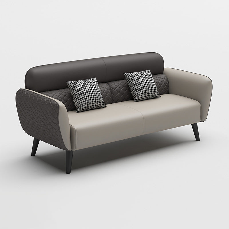 31.49" D x 33.46" H Flared Arm Sofa Faux Leather Sofa for Living Room