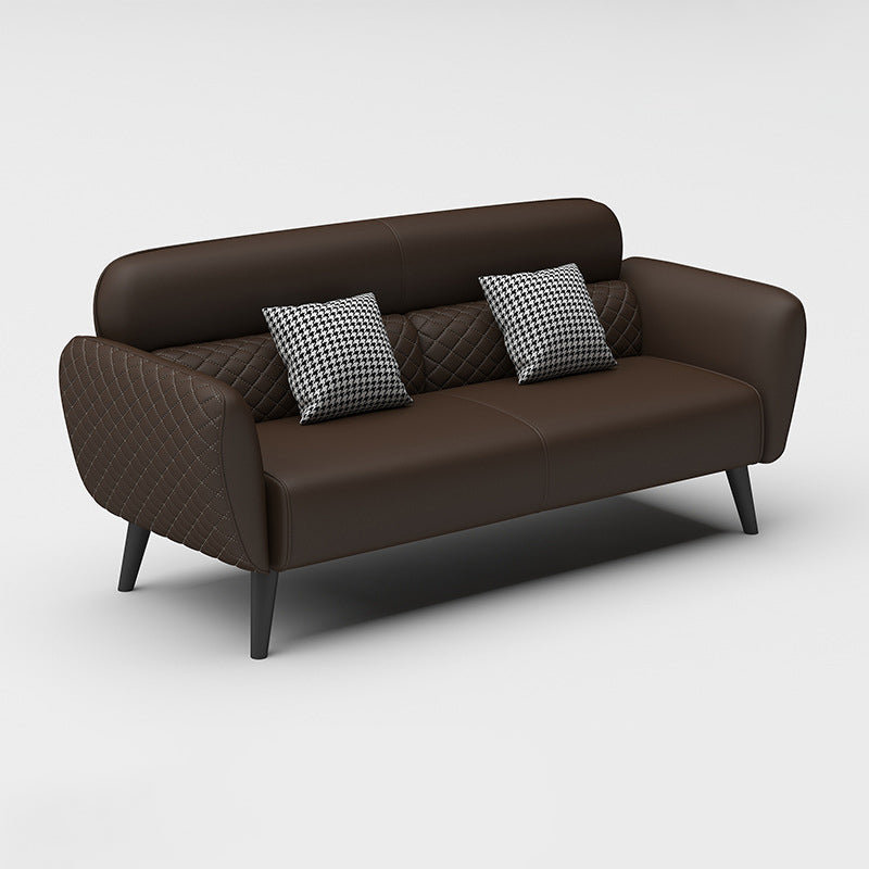 31.49" D x 33.46" H Flared Arm Sofa Faux Leather Sofa for Living Room